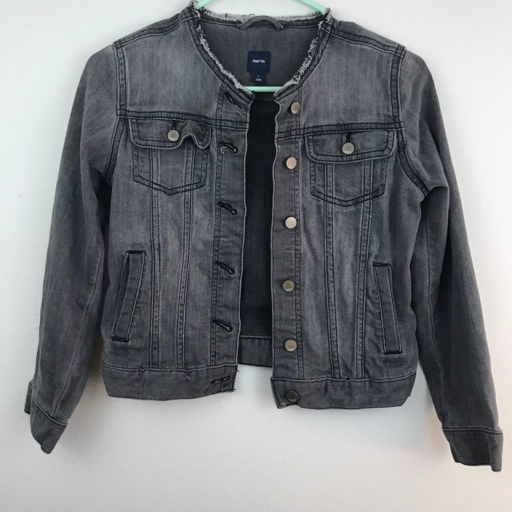 Gap Kids L distressed denim jacket